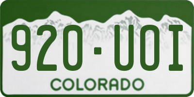 CO license plate 920UOI