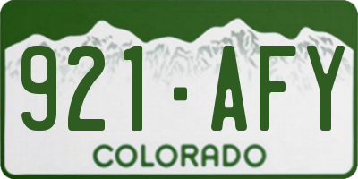 CO license plate 921AFY