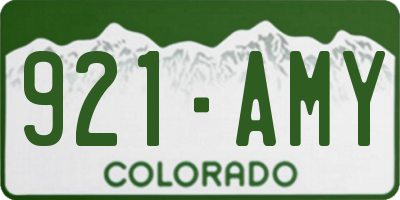 CO license plate 921AMY