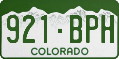 CO license plate 921BPH