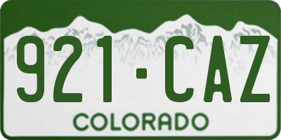 CO license plate 921CAZ