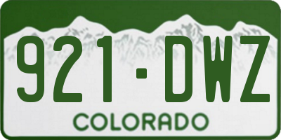 CO license plate 921DWZ