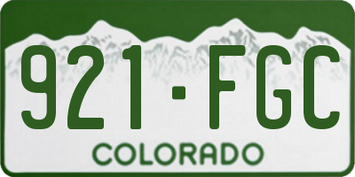 CO license plate 921FGC