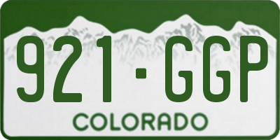 CO license plate 921GGP