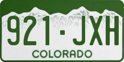 CO license plate 921JXH