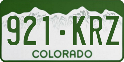 CO license plate 921KRZ