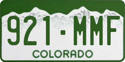 CO license plate 921MMF