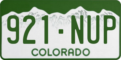 CO license plate 921NUP