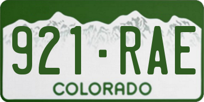 CO license plate 921RAE