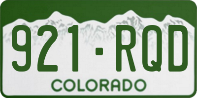 CO license plate 921RQD