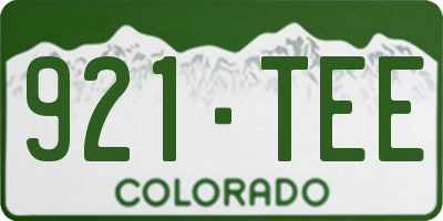 CO license plate 921TEE