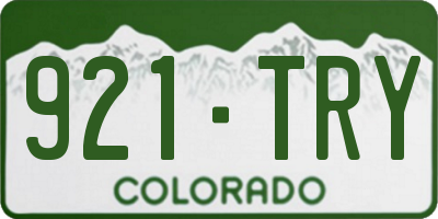 CO license plate 921TRY