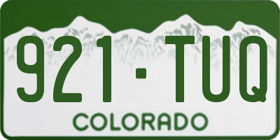 CO license plate 921TUQ