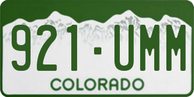 CO license plate 921UMM
