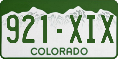 CO license plate 921XIX