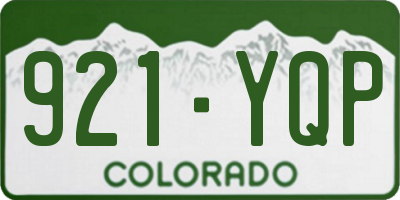 CO license plate 921YQP