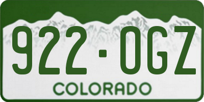 CO license plate 922OGZ
