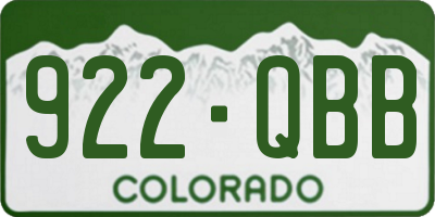 CO license plate 922QBB