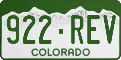 CO license plate 922REV