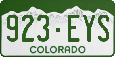 CO license plate 923EYS