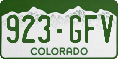 CO license plate 923GFV