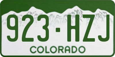 CO license plate 923HZJ
