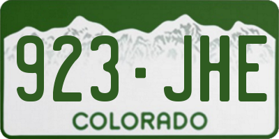 CO license plate 923JHE