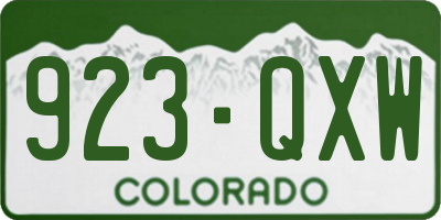CO license plate 923QXW