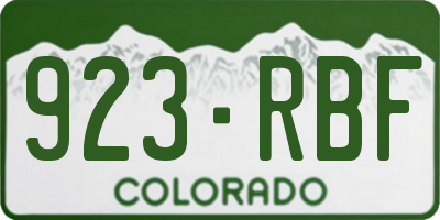 CO license plate 923RBF