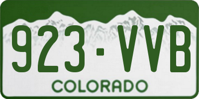 CO license plate 923VVB