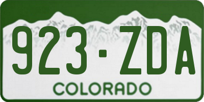 CO license plate 923ZDA