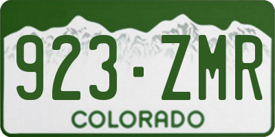 CO license plate 923ZMR