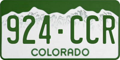 CO license plate 924CCR