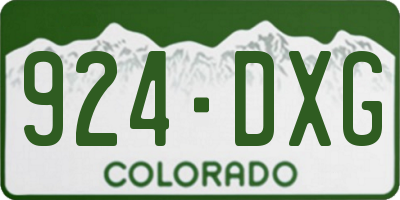 CO license plate 924DXG