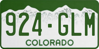 CO license plate 924GLM