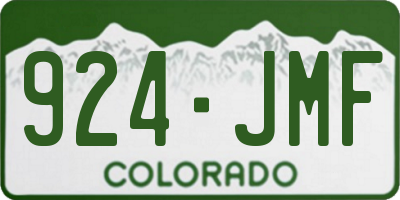 CO license plate 924JMF