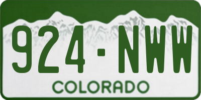 CO license plate 924NWW