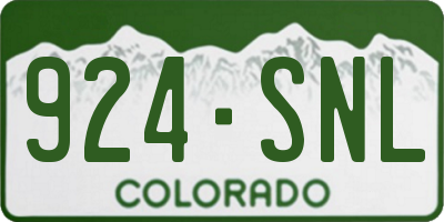 CO license plate 924SNL