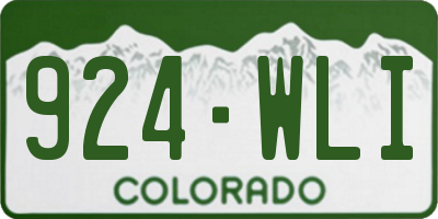 CO license plate 924WLI