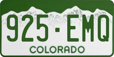 CO license plate 925EMQ