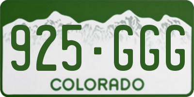 CO license plate 925GGG
