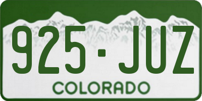 CO license plate 925JUZ