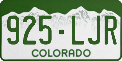 CO license plate 925LJR