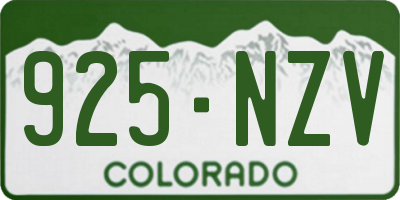 CO license plate 925NZV