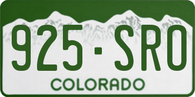 CO license plate 925SRO