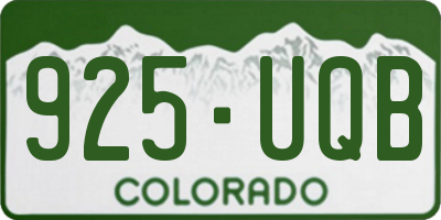 CO license plate 925UQB