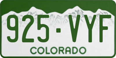CO license plate 925VYF