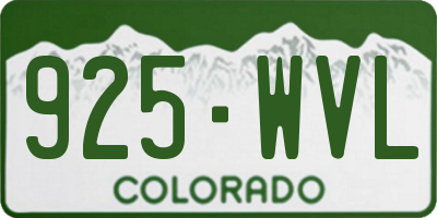 CO license plate 925WVL