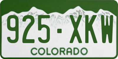 CO license plate 925XKW