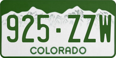 CO license plate 925ZZW